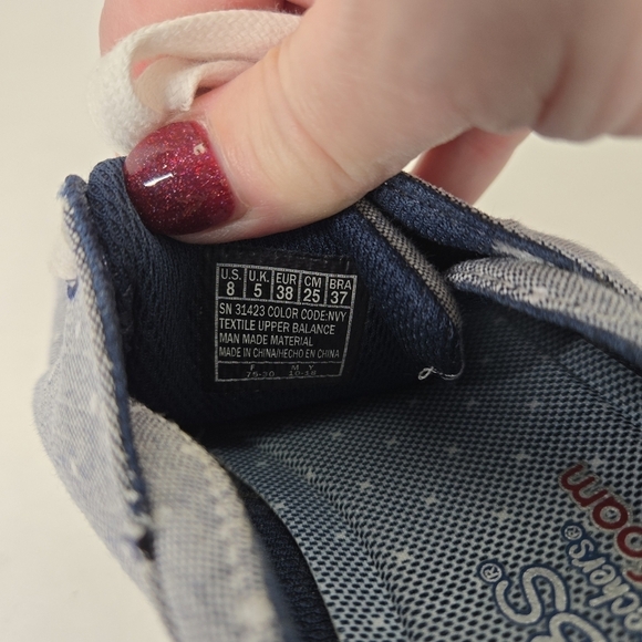 Skechers Bobs Memory Foam Woman's Size 8W Polka Dot Casual Sneakers Shoes Blue - Picture 12 of 12